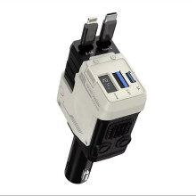 Carregador de Carro USB C 120 W 4 em 1 Adaptador de Carregamento Super Rápido Escalável Tipo C com Cabo Retrátil para Telefones Soquete Branco