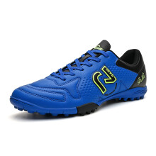 (Blue, 41) Low-top, studded soccer shoes, unisex, TF and FG, slip-resistant and wear-resistant, available in 4 colors to choose from.