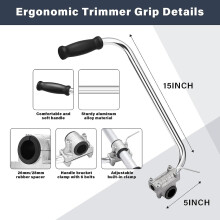 Edelstahl-Ergonomischer Trimmer-Griff 15 Zoll Rasenranderweiterung