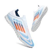(DF004S-bailan, 40) Sports men's soccer shoes with TF broken nails provide super strong grip and effectively protect the ankle