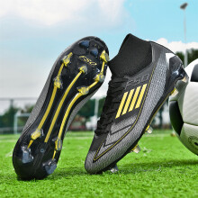 (F004C-heise, 45) Breathable soccer shoes for adult men with FG/AG spikes suitable for training and competition throughout the four seasons