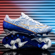 (Silver, 40) Football shoes with TF studs for turf and FG long studs, suitable for both men and women, designed for slip resistance. football