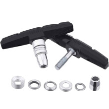 Bike Brake Pads 2 Pairs, With Wrench for Mountain Bike/Road Bike, Rubber Bicycle Brake Pads, Compatible with V-Brake System (Black)