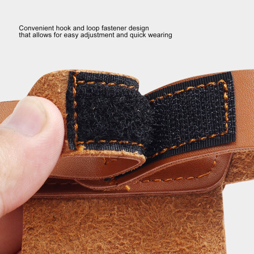Brown PU Leather Archery Shooting Glove, 2-Finger Left Hand Protector 2