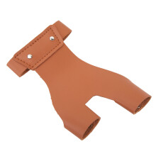Brown PU Leather Archery Shooting Glove, 2-Finger Left Hand Protector
