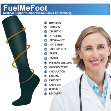 Chaussettes de compression haute performance, matière respirante pour des performances sportives accrues, bout ouvert pour une liberté de mouvement