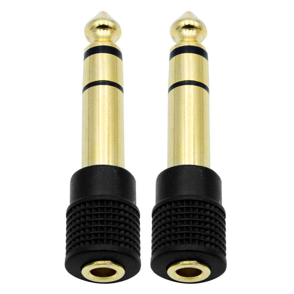 Set Of Two Durable And Reliable 1/4 To 1/8 Inch Stereo Adapters, Designed For Seamless Connections And Minimal Signal Loss In Your Pro Audio Setup 9433291704479