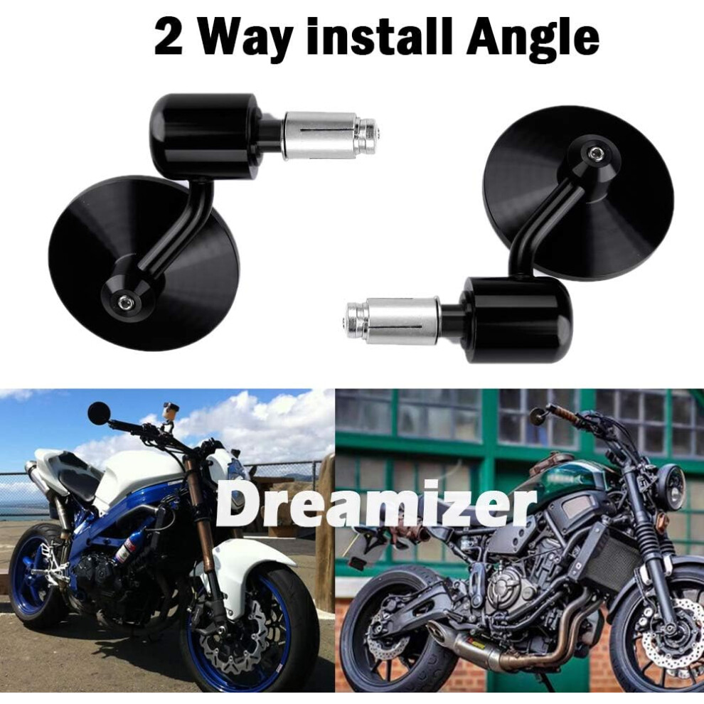 Heavy-Duty Motorbike Mirrors, Clear Vision 7/8" Handlebar End Rearview Side Mirrors For Enhanced Road Safety 9169997173744