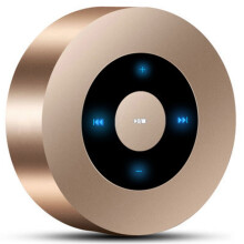 Bluetooth Speaker with Rechargeable Battery, Portable and Versatile, High-Def Sound, Supports Micro SD Card, Gold Color, for Smartphones, Tablets,