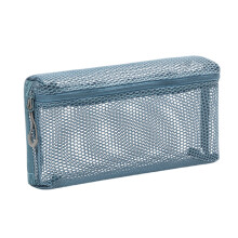Aesthetic Makeup Bag for Women Girls Mesh-Blue Medium size