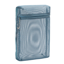 Aesthetic Toiletry Bag Mesh Wash Bag Makeup Bag-Blue large