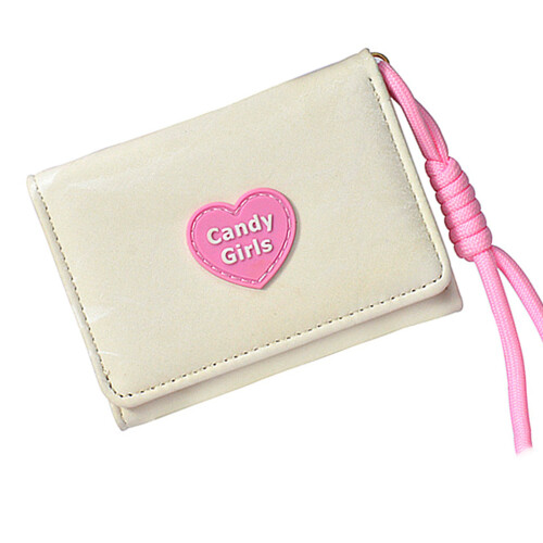 Modern Themed Compact Purse Including Transparent ID-Bee  white