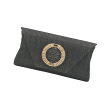 Stroh-Clutch-Geldbörsen, gewebte Umschlag-Geldbörse,-Schwarz