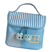 Trousse de maquillage de grande capacité, sac à -Bleu ciel