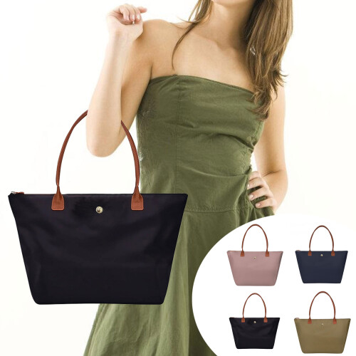 Women Large Capacity Shoulder Bag Foldable Dumplings-Navy blue 2