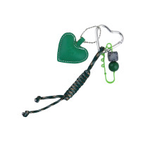 Joli porte-clés en forme de cœur, corde tressée, pendentif de-3