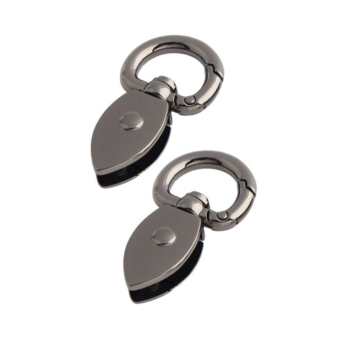 2Pcs Open Spring Clasp Practical Bag Hardware-Gun color