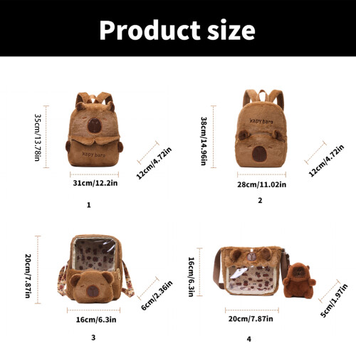 Capybara School Bag Spacious Plush Backpack For Children And-3 1