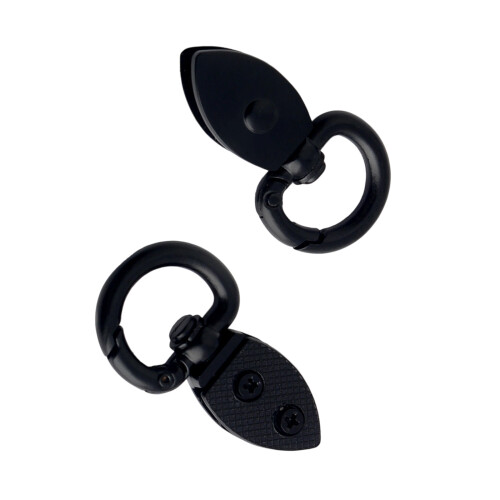 2Pcs Ergonomic Side Release Buckle Metal Spring Clasp for-Black