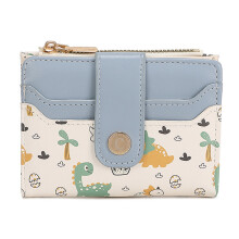 Compact Wallets for Women Bifold Clutches Fashion Pu-Blue
