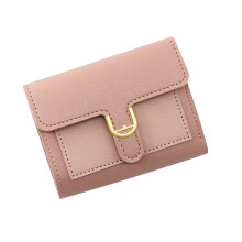Compact Wallets for Women Trifold Clutch Pu Leather Purses-Pink