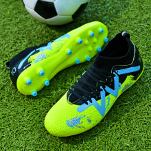 (99KC-yingguanglv, 38) Breathable soccer shoes with FG/AG studs provide strong grip and effective ankle protection (available in multiple colors)