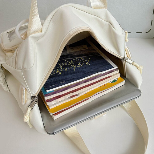 Sac à dos Transparent de grande-Blanc Ajouter un pendentif 1