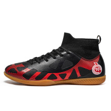 (black, 42) Brand new high-top indoor flat-soled football shoes, suitable for both men and women for five-a-side training. futsal shoes