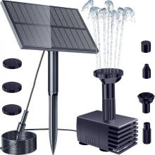 Fontana solare per bagno per uccelli, pompa solare per laghetto con filtro a 6 ugelli, giochi d'acqua alimentati a energia solare per il gia
