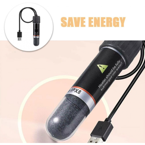 Μίνι θερμαντική ράβδος USB για ενυδρείο ψαριών με σταθερή θερμοκρασία 26C, υποβ 2