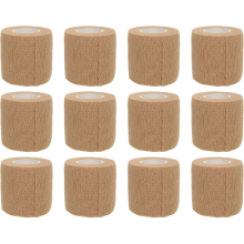 12 vendajes autoadhesivos elásticos de 1 pulgada de ancho para dedos, color piel, para muñeca