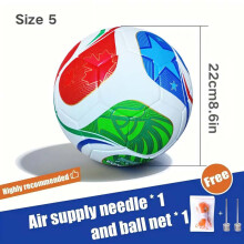 (Red) 2026 High-Quality Football Standard Size 5 for Youth and Adult Training and Competition Use Seamless Waterproof Soccer Ball