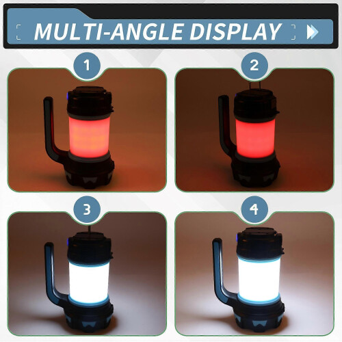 LED Lantern Camping Flashlight Rechargeable Waterproof Searchlight Outdoor Emergency Multi-Function Searchlight,B 2