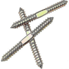 10 Pcs Double Head Ended Wood To Wood Screws Plating Self-tapping Thread 78mm*8mm for Furniture Fixing Dowel Woodworking Connector Tw