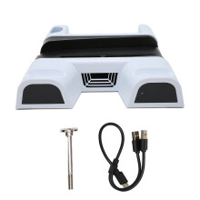 PS5 Slim Kühlstation, effizientes Kühlsystem, PS5-Ständer mit LED-Beleuchtung für PS5, PS5 Slim Vertikalständer-Zubehör, Lüfter, PS5 Slim Disc