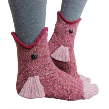 (Carp) Unisesx  Xmas Knitted Animal Pattern Socks Funky Mid Calf Socks Tw