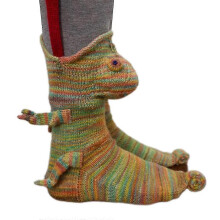(Chameleon) Unisesx  Xmas Knitted Animal Pattern Socks Funky Mid Calf Socks Tw