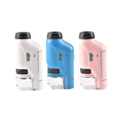 (white) Kid's Portable Pocket Microscope With Adjustable Zoom 60-120x Tw 1