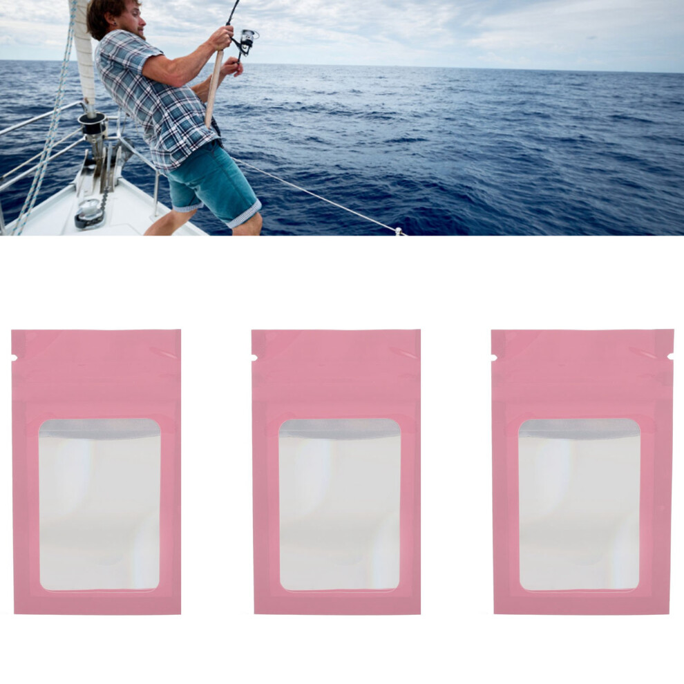 Pink 100Pcs Holographic Self Sealing Ziplock Bags 6X10cm