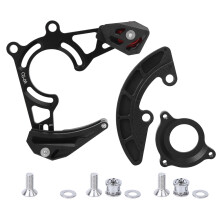 Bike Chain Protector for Mountain Bikes, Aluminum Alloy Chain Tensioner with Hollowed Design Front Dial Smooth Driving Universal Fit for Single Disc S