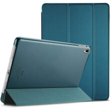 Protection pour tablette de 9,7 pouces, design ergonomique avec fermeture magnétique et dos translucide dépoli, offrant une protection antichoc et