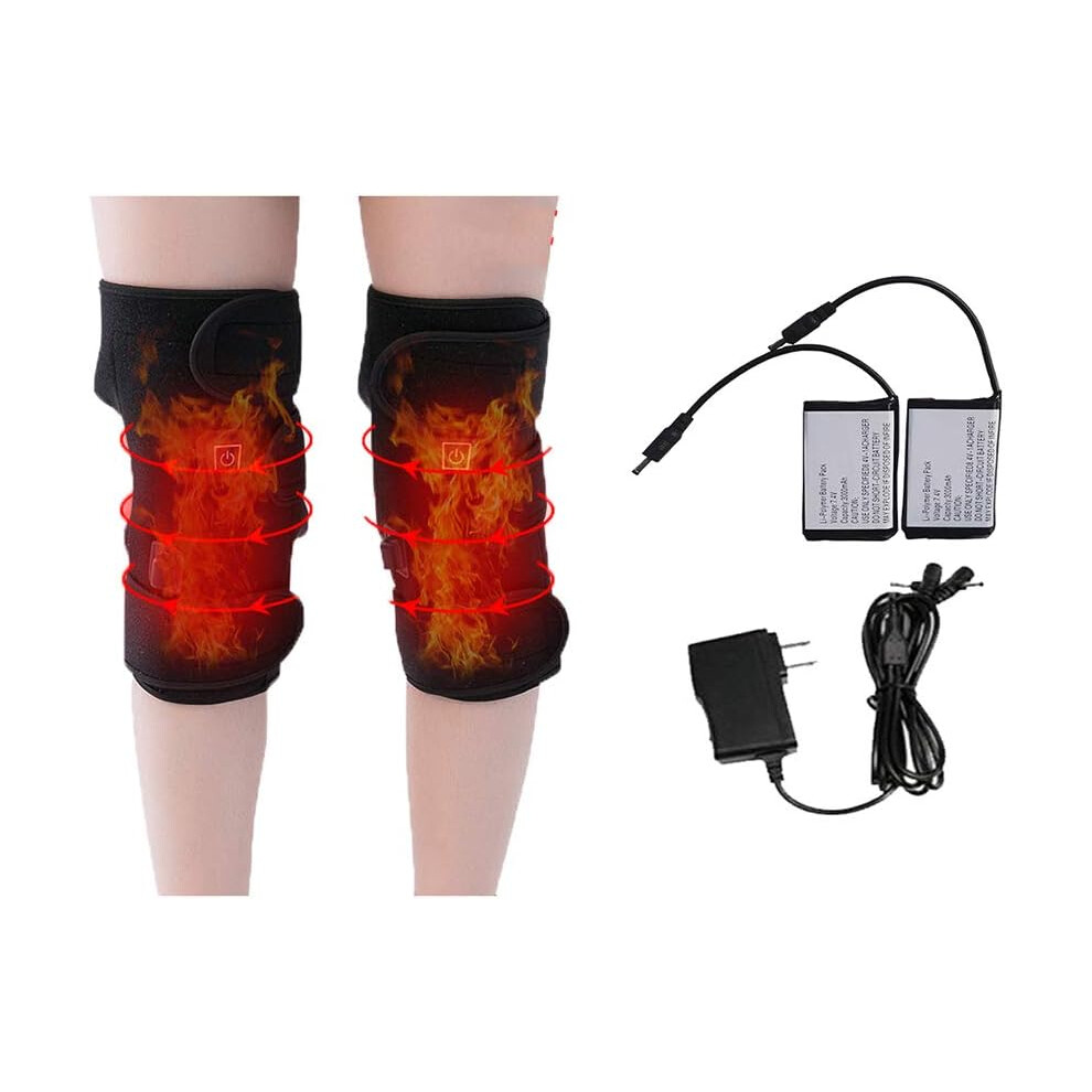 Muscle Pain Relief Knee Warmer, Heating Knee Brace Wrap with Fast Heating Carbor Fiber, 3-level Temperature Control for Arthritis Recovery, Neoprene