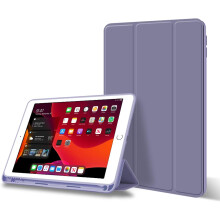 Étui ultra-fin violet pour tablette iPad 10,2 pouces, coque rigide élégante pour iPad 9e/8e/7e génération, dos en TPU résistant aux rayures et