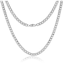 Collana a catena a maglia cubana da uomo, senza nichel e senza piombo, maglie smussate con taglio a diamante per un elegante effetto indossabile,