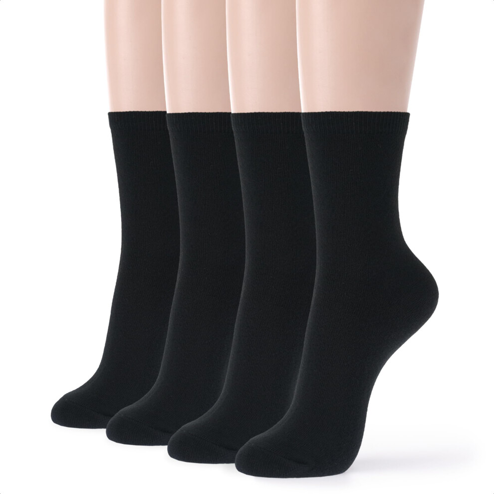 Soft Crew Socks for Sensitive Feet, Loose Fit Diabetic Socks with Smooth Seams, Comfortable Non-Restrictive Socks for Neuropathy, Breathable