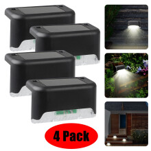 Luci per scale da esterno, illuminazione solare a risparmio energetico, impermeabili, luci luminose per gradini, 4 pezzi