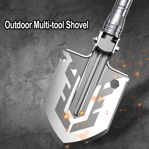 Multitool Klapp-Camping-Schaufel mit Axt, Säge & Schraubenzieher, 68 cm 1