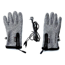 (Grey Temperature Control) Usb Electric Heated Gloves Winter Hands Warmer Mittens Non-slip Touch Screen Cycling Heated Mittens Tw