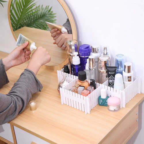 pink  10pcs 37*7cm DIY Adjustable Storage Partition Board Plastic Drawer Divider Combination Partition Board Space-saving Division Organizer 2