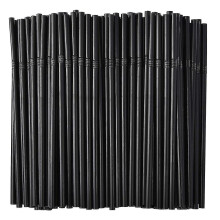 (100 sticks) 500/200/100pcs Flexible Bendy Black Drinking Straws Plastic Disposable Straws Tw